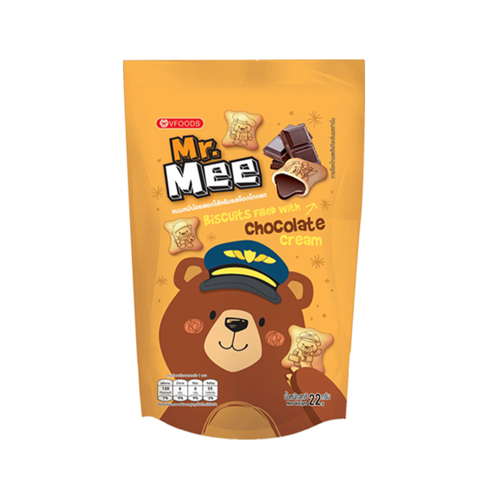 MR.MEE Biscuit Filled with Cream - Chocolate 22g (Case 144)