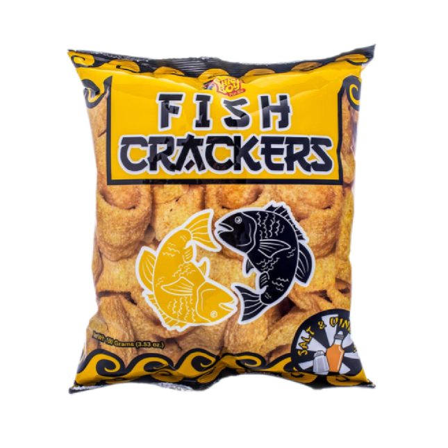CHICKBOY Fish Crackers Salt & Vinegar 100g (Case 24)