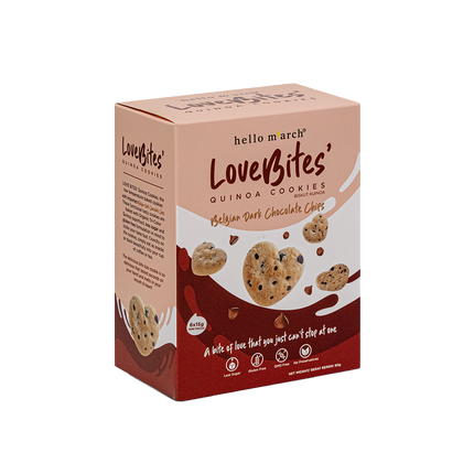 LOVE BITES Quinoa Cookies - Belgian Dark Chocolate Chip 90g (Case 45)