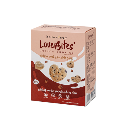 LOVE BITES Quinoa Cookies - Belgian Dark Chocolate Chip 90g (Case 45)