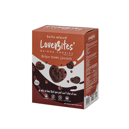 LOVE BITES Quinoa Cookies - Belgian Double Chocolate 90g (Case 45)