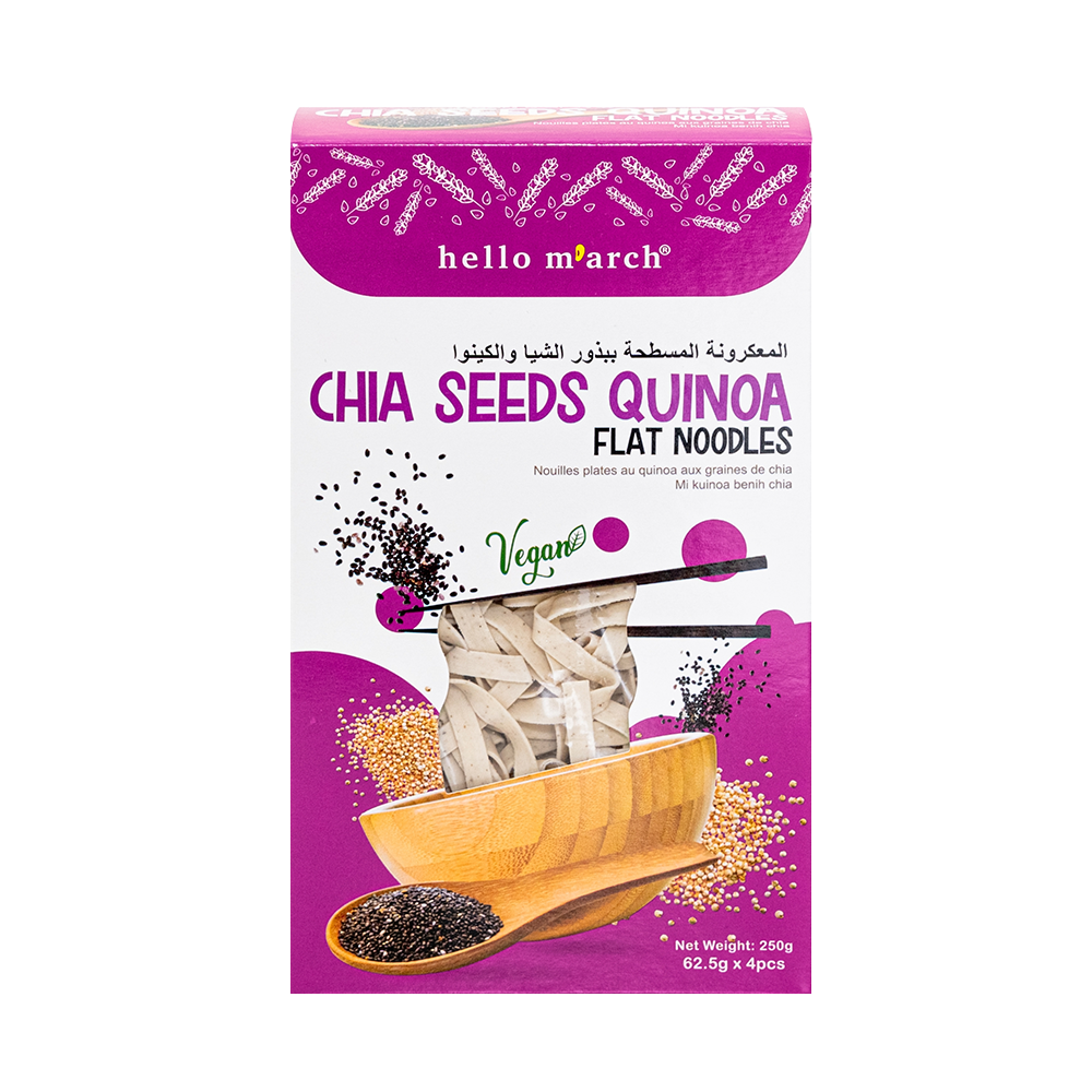 HELLO M'ARCH Chia Seeds Quinoa Flat Noodles 250g (Case 12)