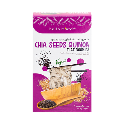 HELLO M'ARCH Chia Seeds Quinoa Flat Noodles 250g (Case 12)