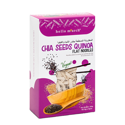 HELLO M'ARCH Chia Seeds Quinoa Flat Noodles 250g (Case 12)