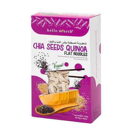 HELLO M'ARCH Chia Seeds Quinoa Flat Noodles 250g (Case 12)