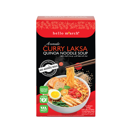HELLO M'ARCH Aromatic Curry Laksa Quinoa Noodle Soup 215g (Case 16)
