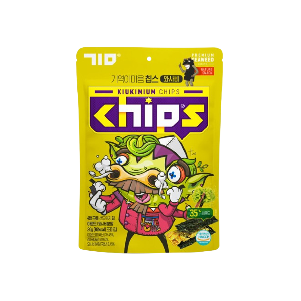 KIUKIMIUM Seaweed Chip Wasabi Flavor 20g (Case 30)