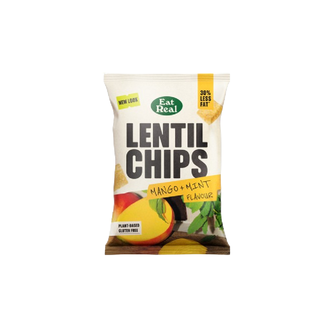 EAT REAL Lentil Chips Mango & Mint 95g (Case 10)