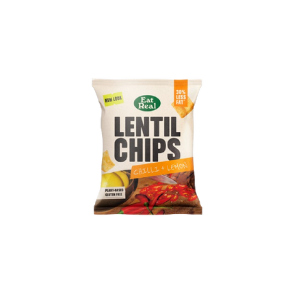 EAT REAL Lentil Chips Chilli & Lemon 40g (Case 18)