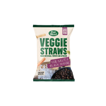 EAT REAL Veggie Straws Sea Salt Black Pepper 110g (Case 10)