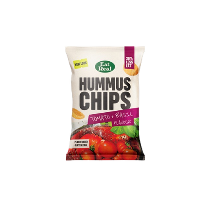 EAT REAL Hummus Chips Tomato & Basil 110g (Case 10)