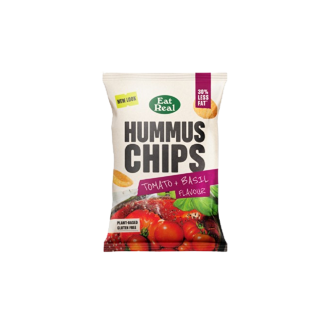 EAT REAL Hummus Chips Tomato & Basil 110g (Case 10)