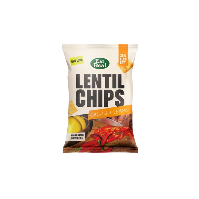 EAT REAL Lentil Chips Chilli & Lemon 95g (Case 10)