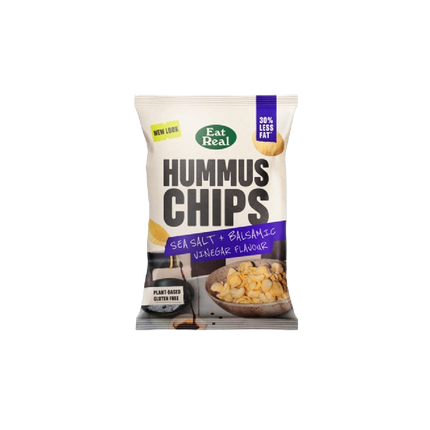 EAT REAL Hummus Chips Sea Salt & Balsamic Vinegar 110g (Case 10)