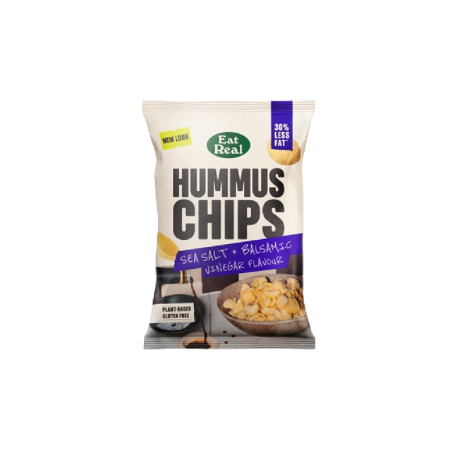EAT REAL Hummus Chips Sea Salt & Balsamic Vinegar 110g (Case 10)