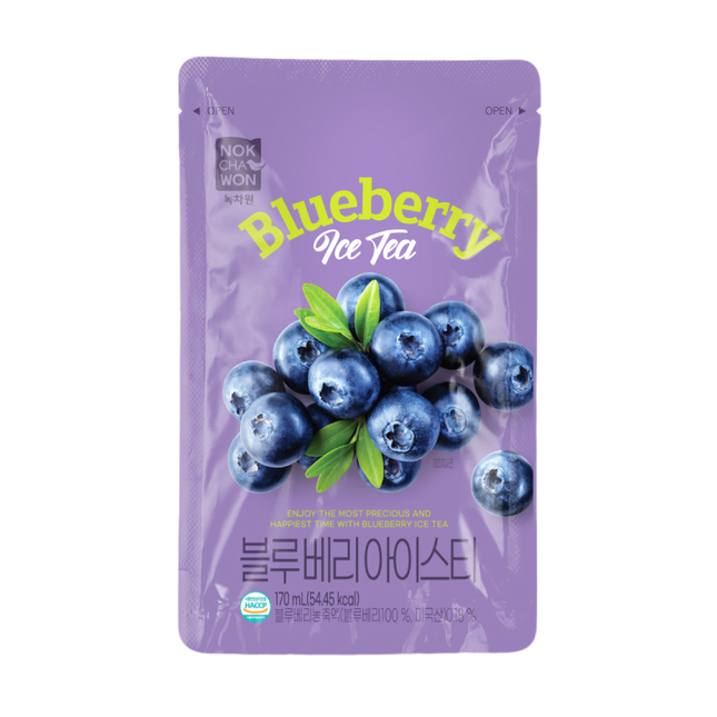 NOKCHAWON Blueberry Ice Tea Pouch Drink 170ml (Case 30)