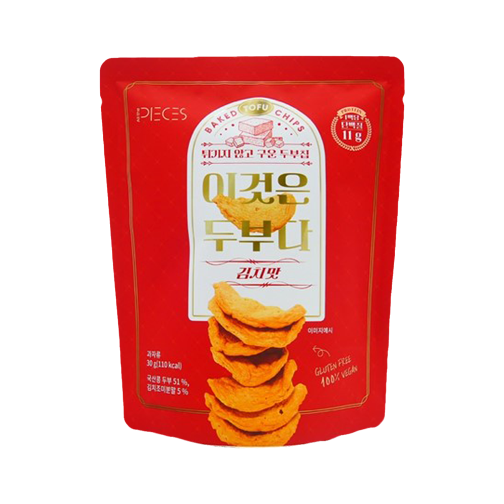 ALL THE PIECES Baked Tofu Chips Kimchi Flavour 30g (Case 50)
