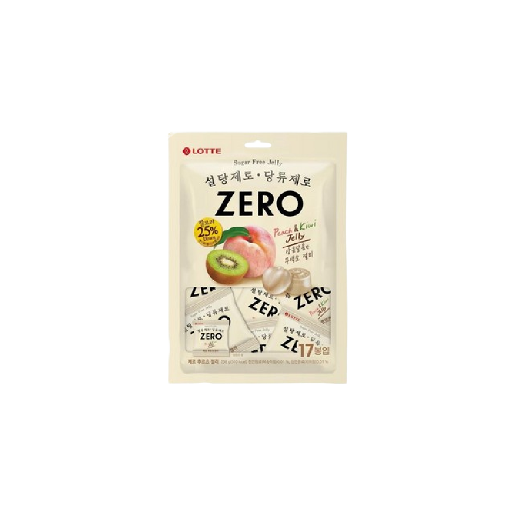 LOTTE Zero Fruit Gummy Peach & Kiwi 52g (Case 40)