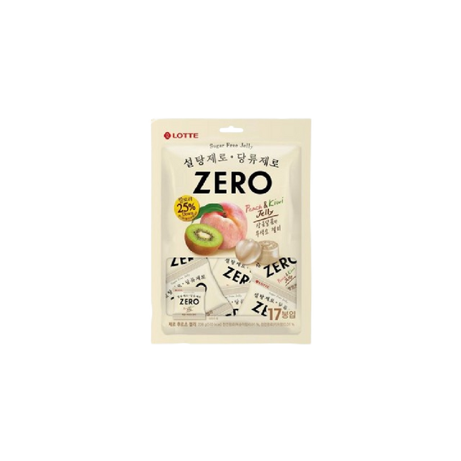 LOTTE Zero Fruit Gummy Peach & Kiwi 52g (Case 40)