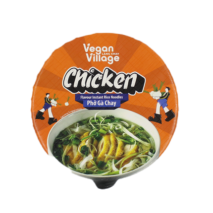 Vegan Village Chicken Flavour Instant Rice Noodles Bowl 70g (Case 12)