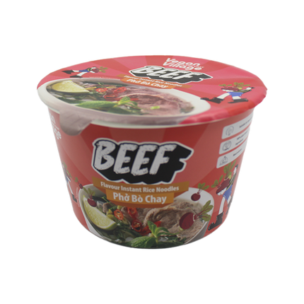 Vegan Village Beef Flavour Instant Rice Noodles Bowl 70g (Case 12)