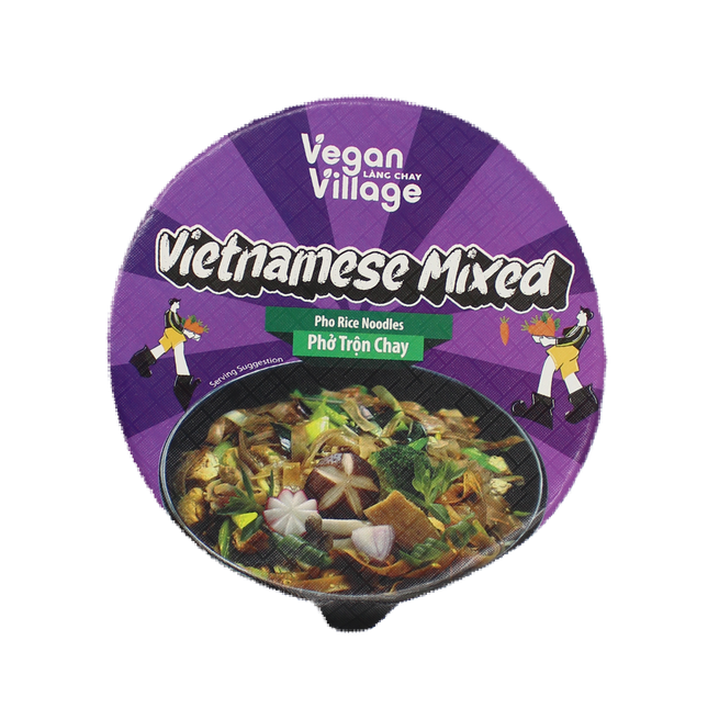 Vegan Village Vegetarian Vietnamese Mixed Pho Rice Noodles Bowl 70g (Case 12)