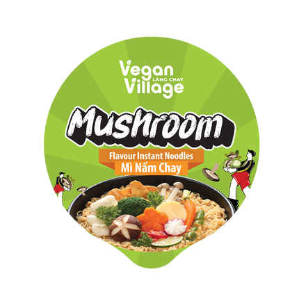 Vegan Village Mushroom Flavour Instant Noodles Cup 65g (Case 12)