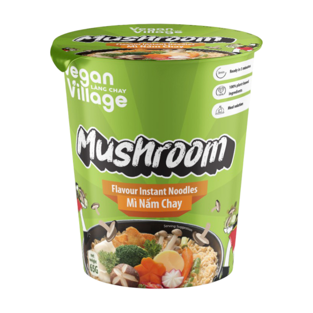Vegan Village Mushroom Flavour Instant Noodles Cup 65g (Case 12)