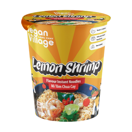 Vegan Village Lemon Shrimp Flavour Instant Noodles Cup 65g (Case 12)