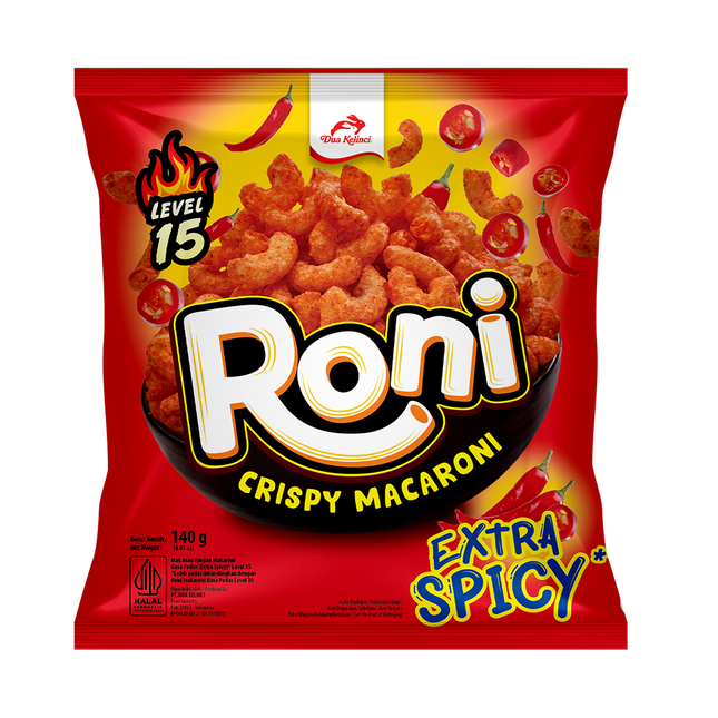 RONI Macaroni Crispy - Extra Spicy 140g (Case 16)