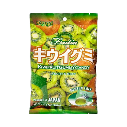 KASUGAI Frutia Kiwi Gummy Candy 107g (Case 24)