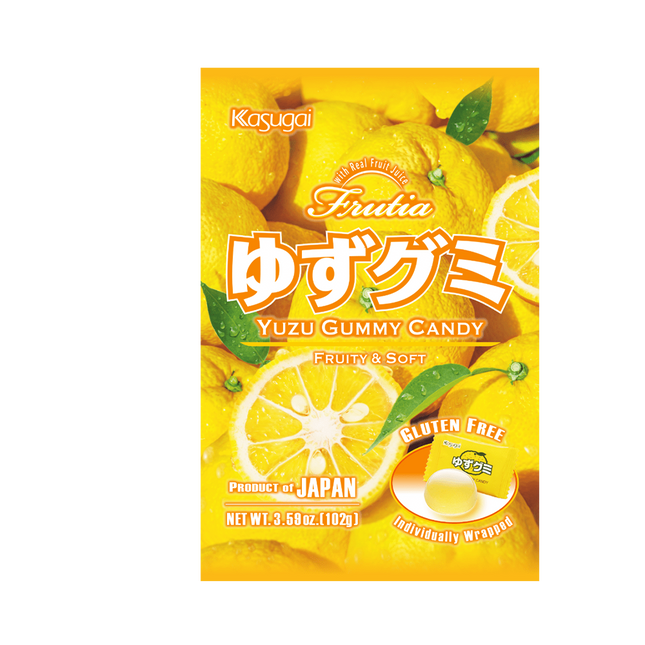 KASUGAI Gummy Candy Yuzu 102g (Case 24)