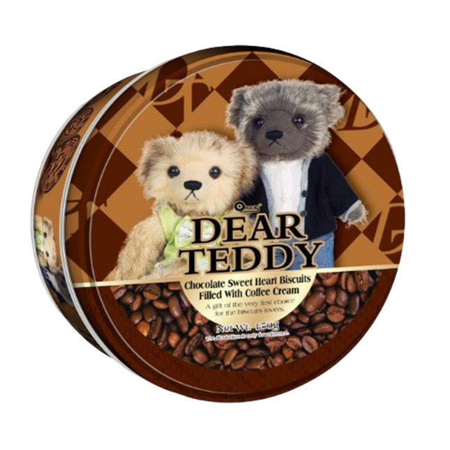 DEAR TEDDY Chocolate Sweet Heart Biscuits Filled with Coffee Cream 150g (Case 18)