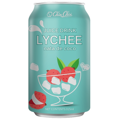 Chin Chin-Lychee Juice Drink with Nata de Coco 320ml (Case 24)