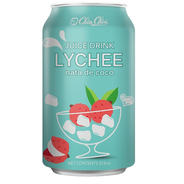 Chin Chin-Lychee Juice Drink with Nata de Coco 320ml (Case 24)