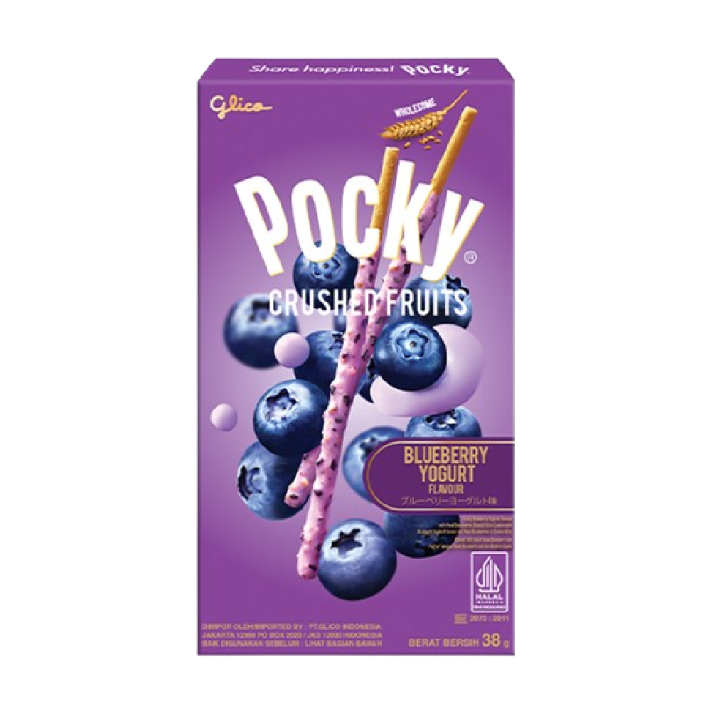 GLICO POCKY Crushed Fruits - Blueberry Yoghurt 38g (Case 60)
