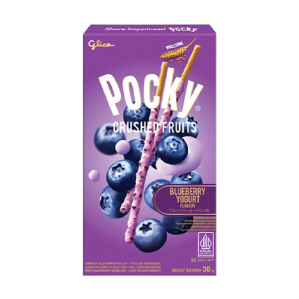 GLICO POCKY Crushed Fruits - Blueberry Yoghurt 38g (Case 60)