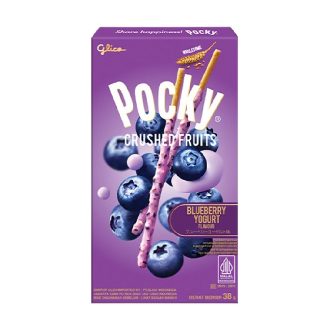 GLICO POCKY Crushed Fruits - Blueberry Yoghurt 38g (Case 60)