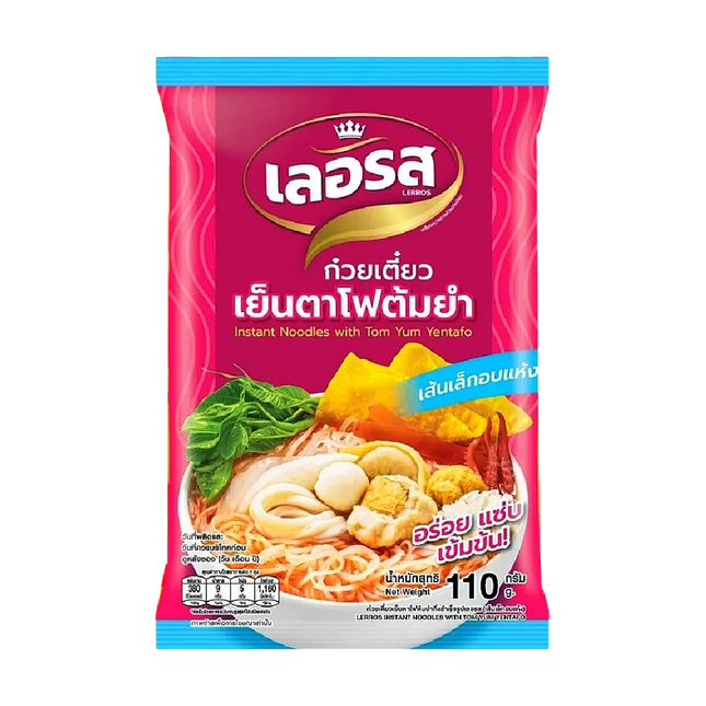 LERROS Instant Noodles with Tom Yum Yentafo Dried Rice Noodles 110g (Case 25)