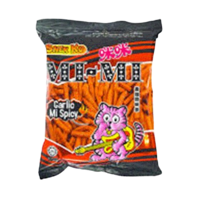 Snek Ku Mimi - Garlic Mi Spicy Snack 70g. (Case 24)