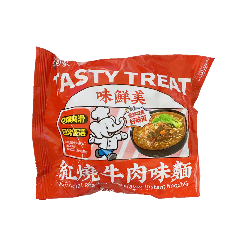 Baixiang Instant Noodles Artificial Roasted Beef Flavor 84g (Case 30)