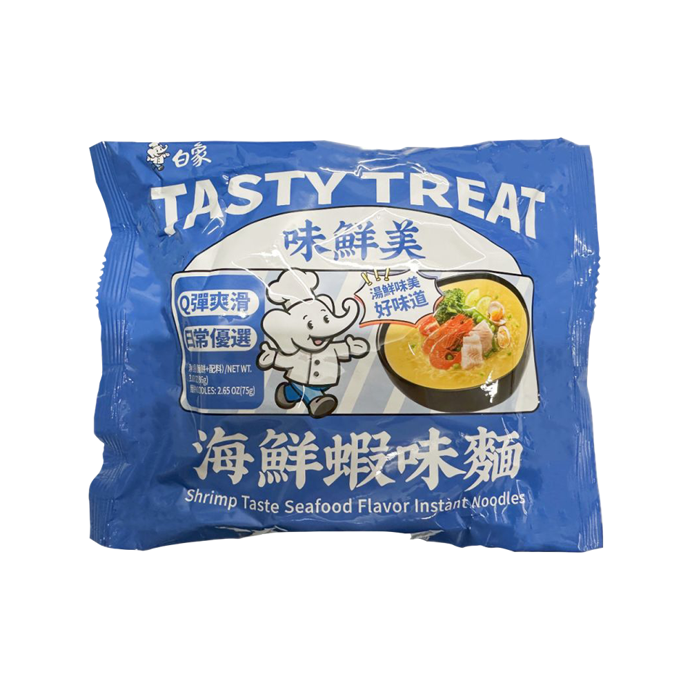 Baixiang Instant Noodles Shrimp Taste Seafood Flavor 87g (Case 30)