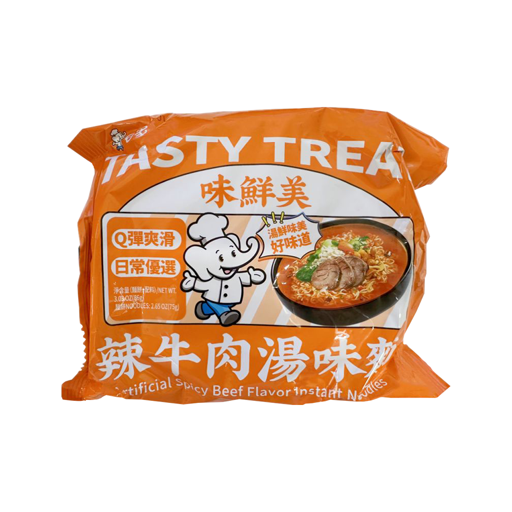 Baixiang Instant Noodles Artificial Spicy Beef Flavor 88g (Case 30)
