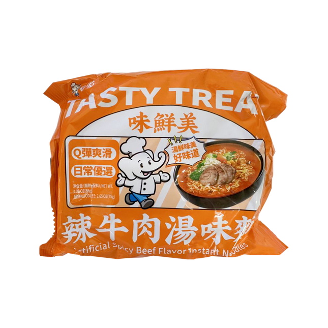 Baixiang Instant Noodles Artificial Spicy Beef Flavor 88g (Case 30)