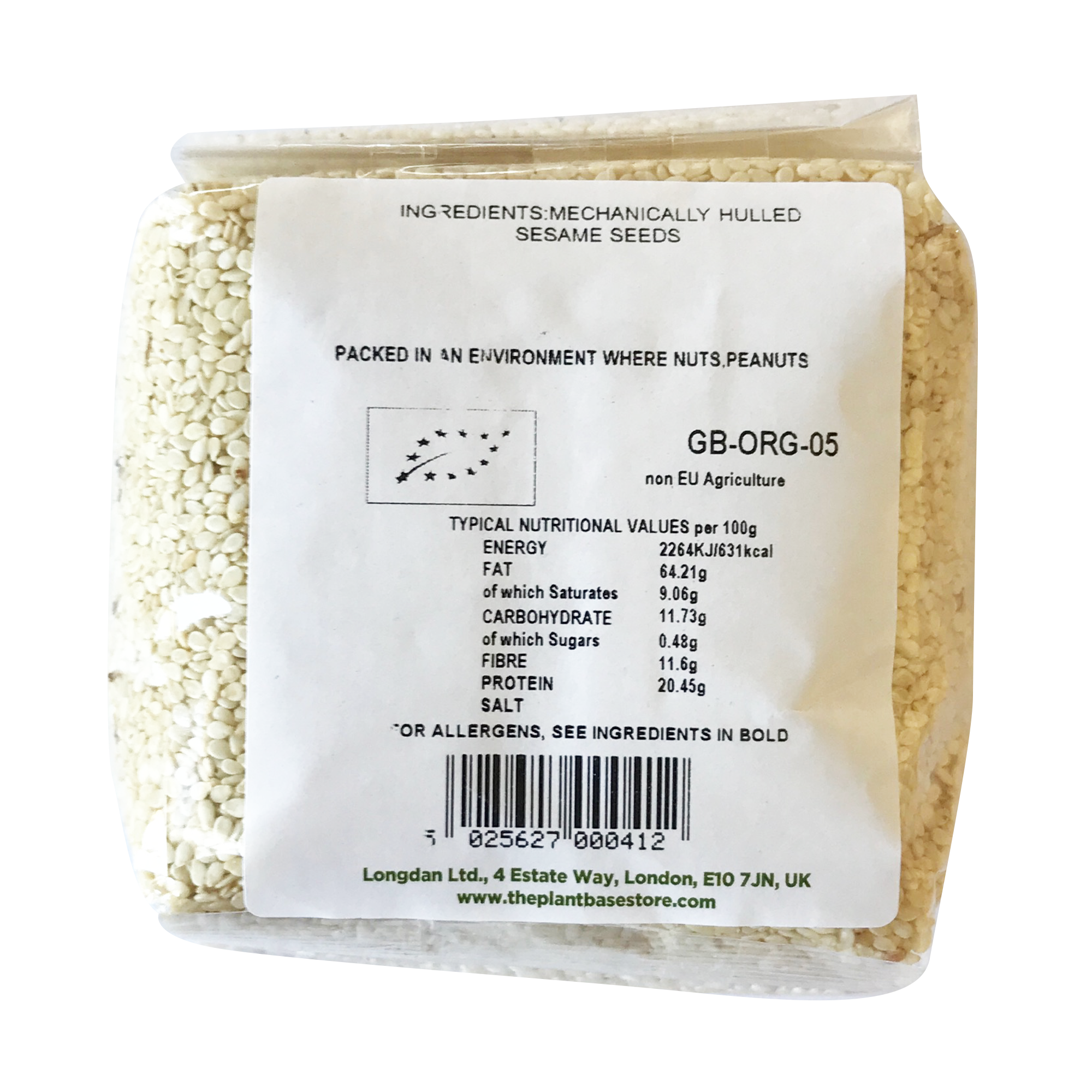 The Plantbase Store Organic Hulled Sesame Seeds 250g - Longdan Online Supermarket