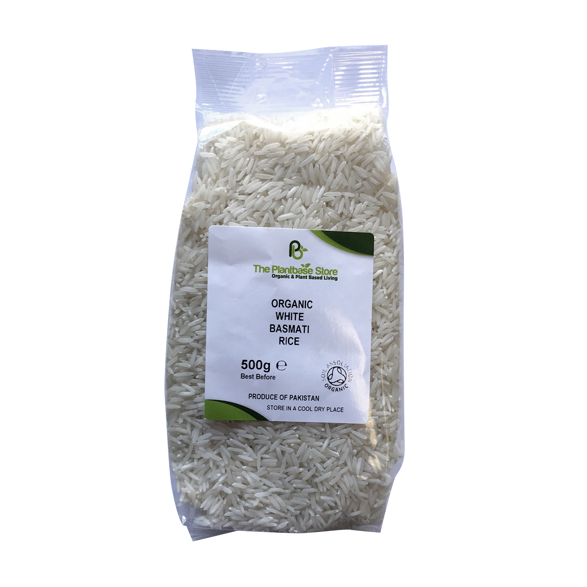 The Plantbase Store Organic White Basmati Rice 500g - Longdan Online Supermarket