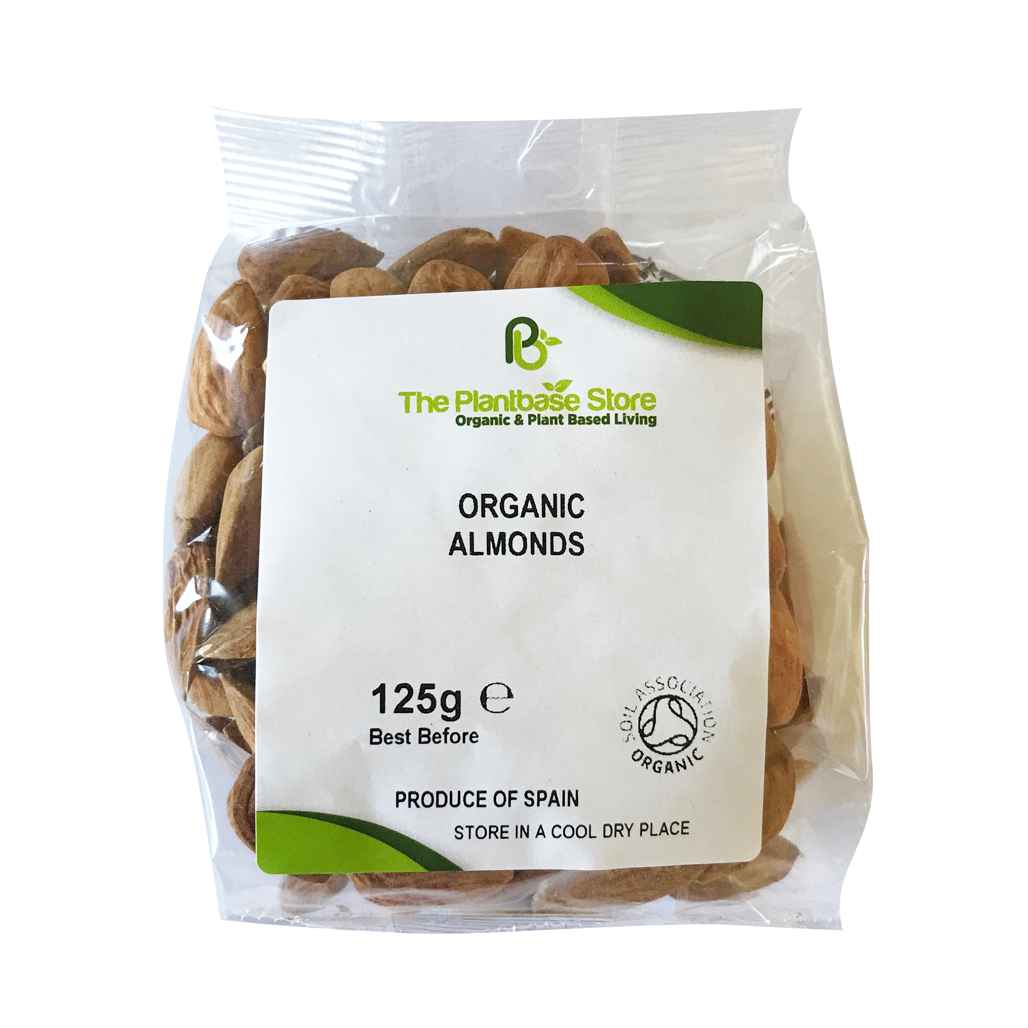 The Plantbase Store Organic Almonds Natural Whole 125g - Longdan Online Supermarket