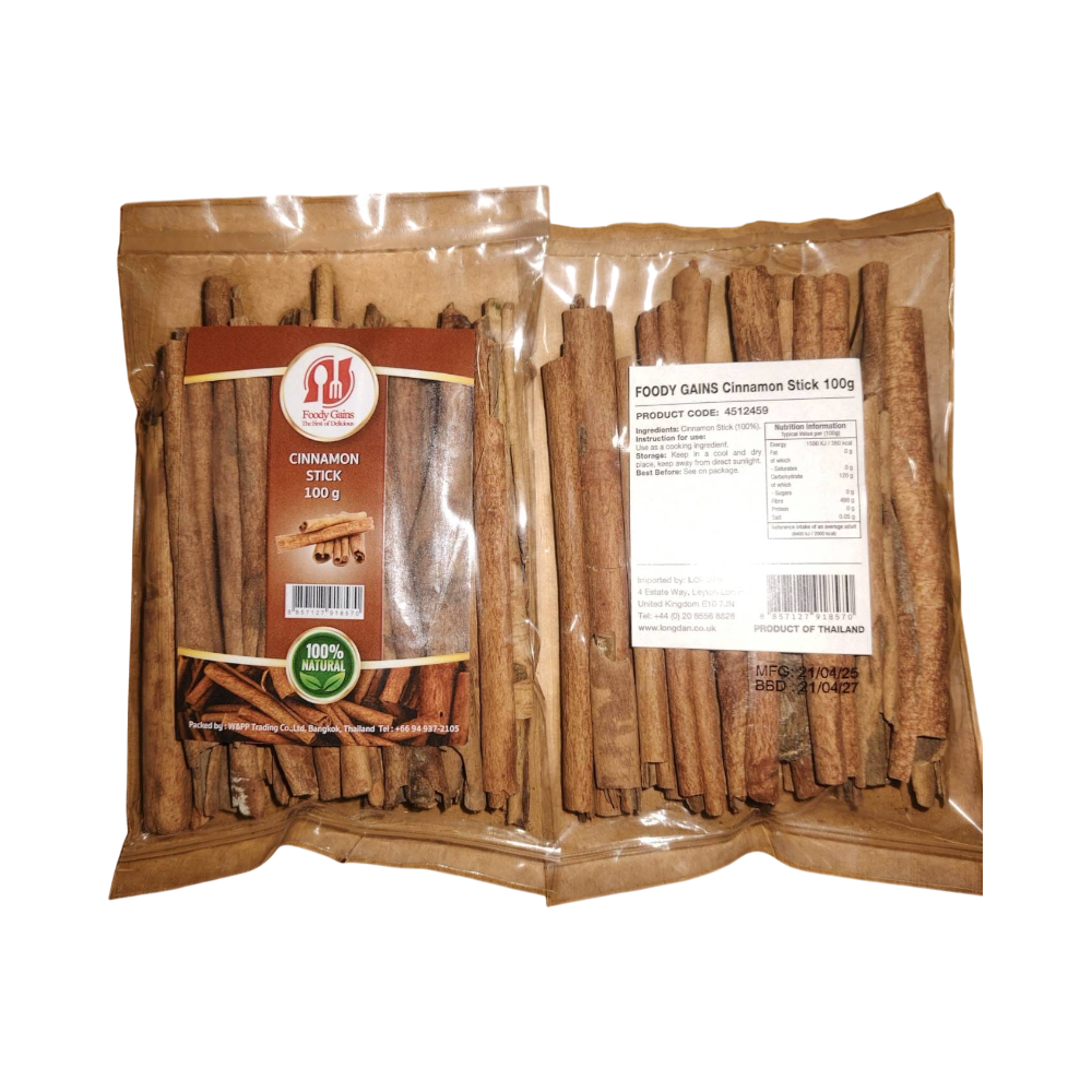 FOODY GAINS Cinnamon Stick 100g (Case 25)