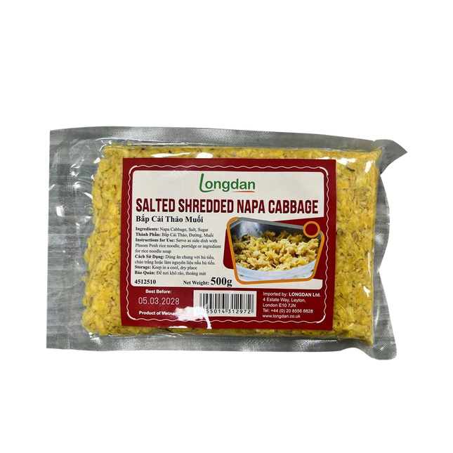 Longdan Salted Shredded Napa Cabbage 500g (Case 20)