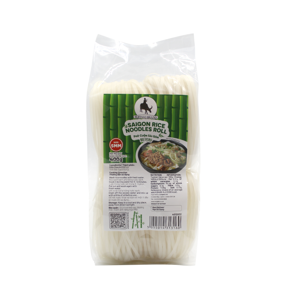 BUFFALO Saigon Rice Noodles Roll 5mm 400g (Case 25)